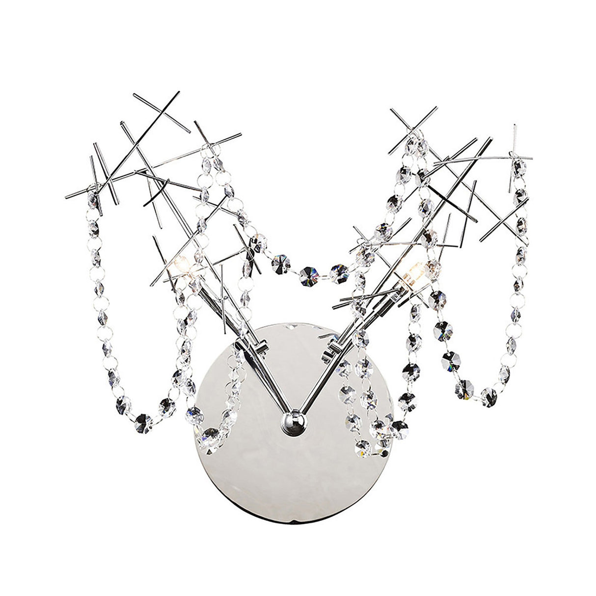Lexi 2 Light Crystal Wall Light - Chrome