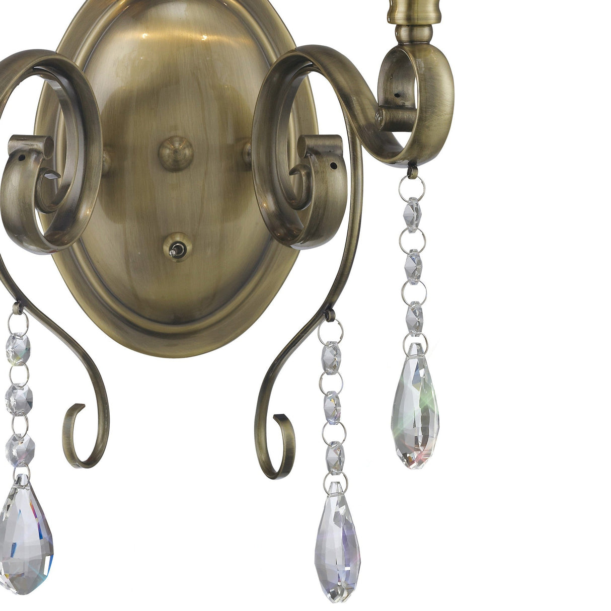 Libra 2 Light Crystal Wall Light With Switch - Brass