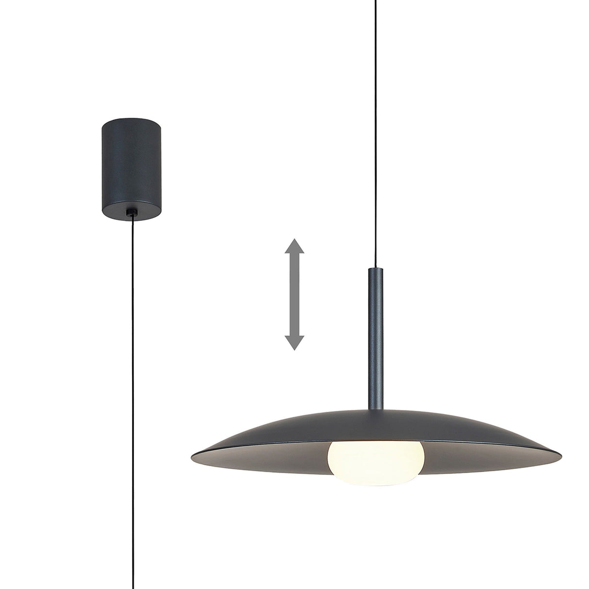 Lidia 40cm LED Pendant Light 12W 3000K - Grey