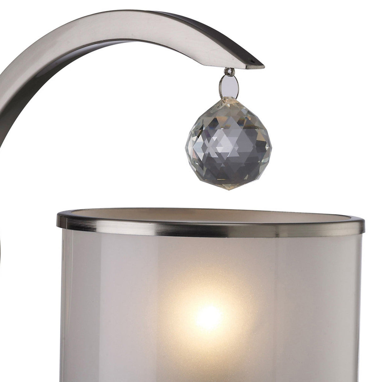 Lincoln 1 Light Glass Wall Light - Satin Nickel