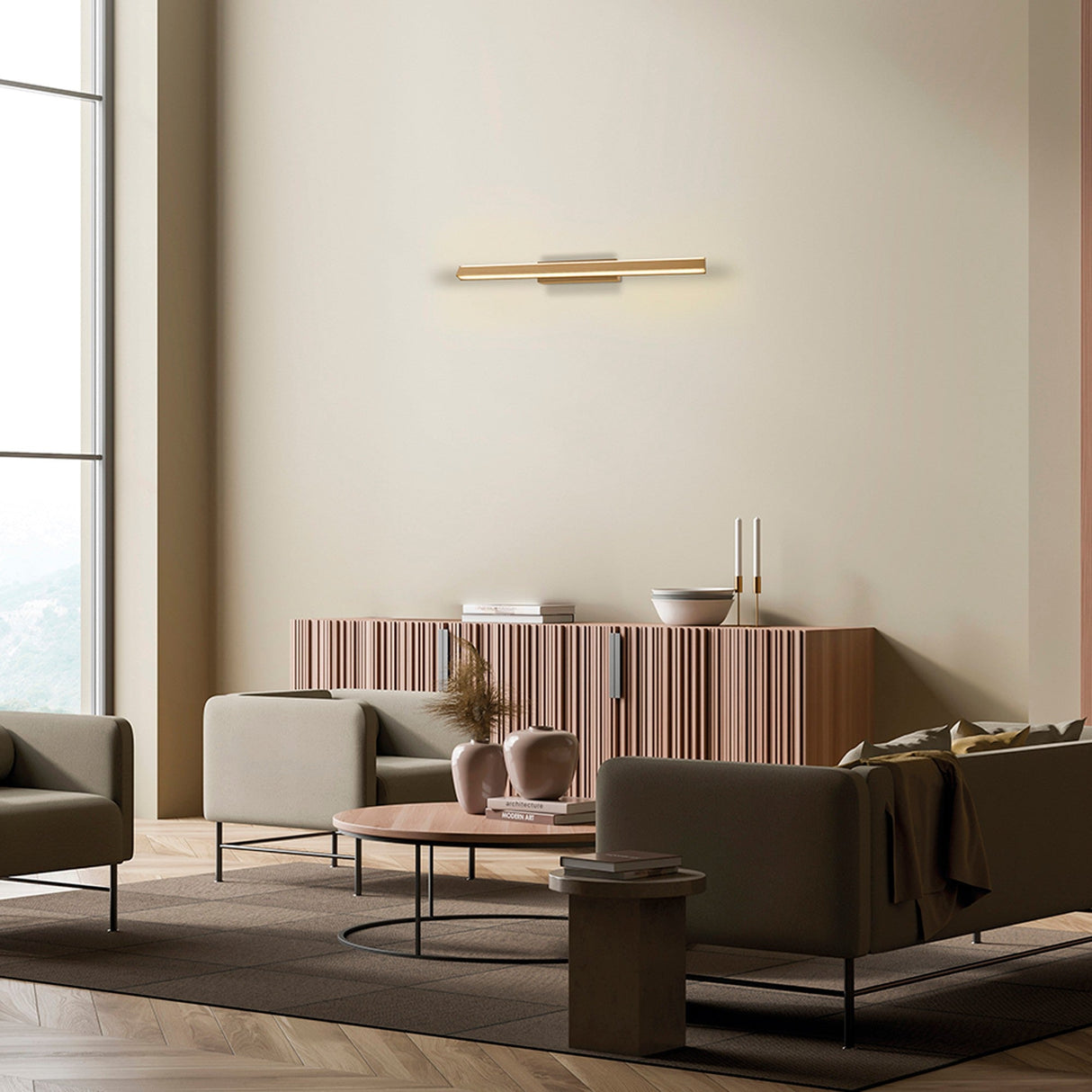 Lineal LED Wall/Flush Ceiling Light 22W 3000K - Gold