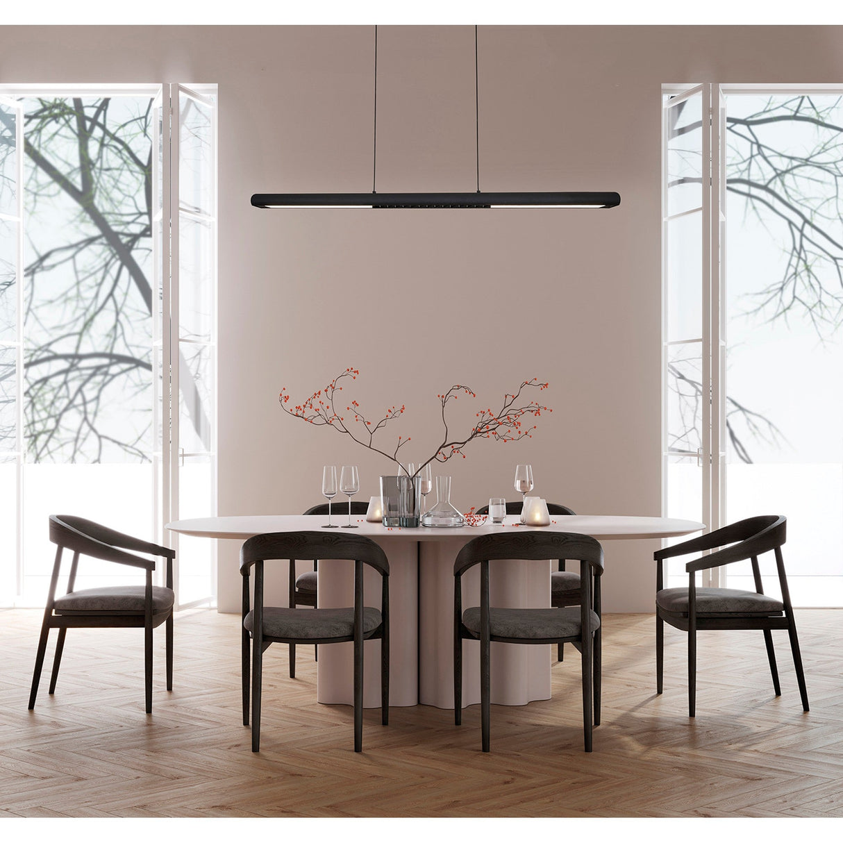 Lineal 1.2m LED Linear Suspension Light 24W 3000K - Sand Black