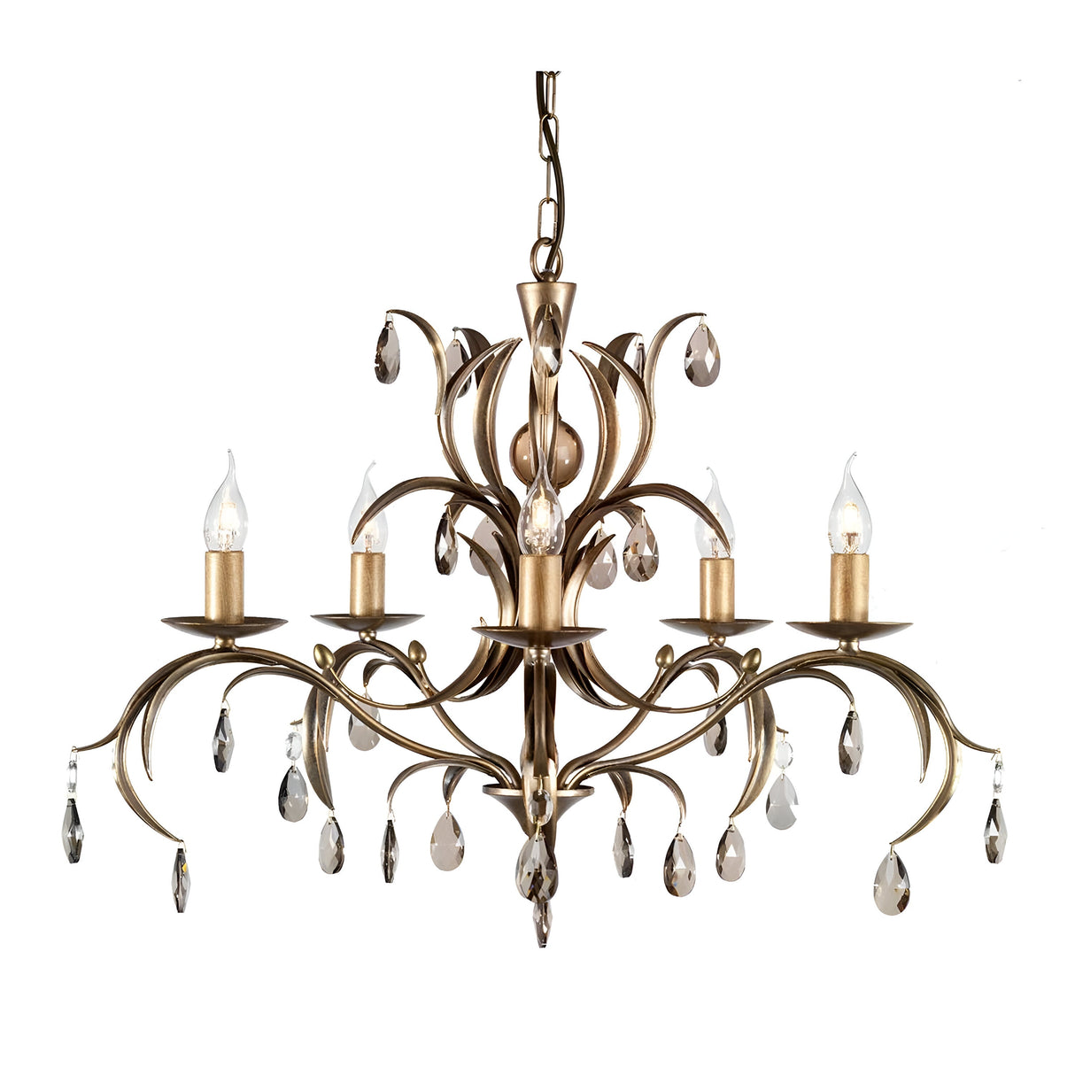 Lily 5 Light Chandelier - Bronze Patina