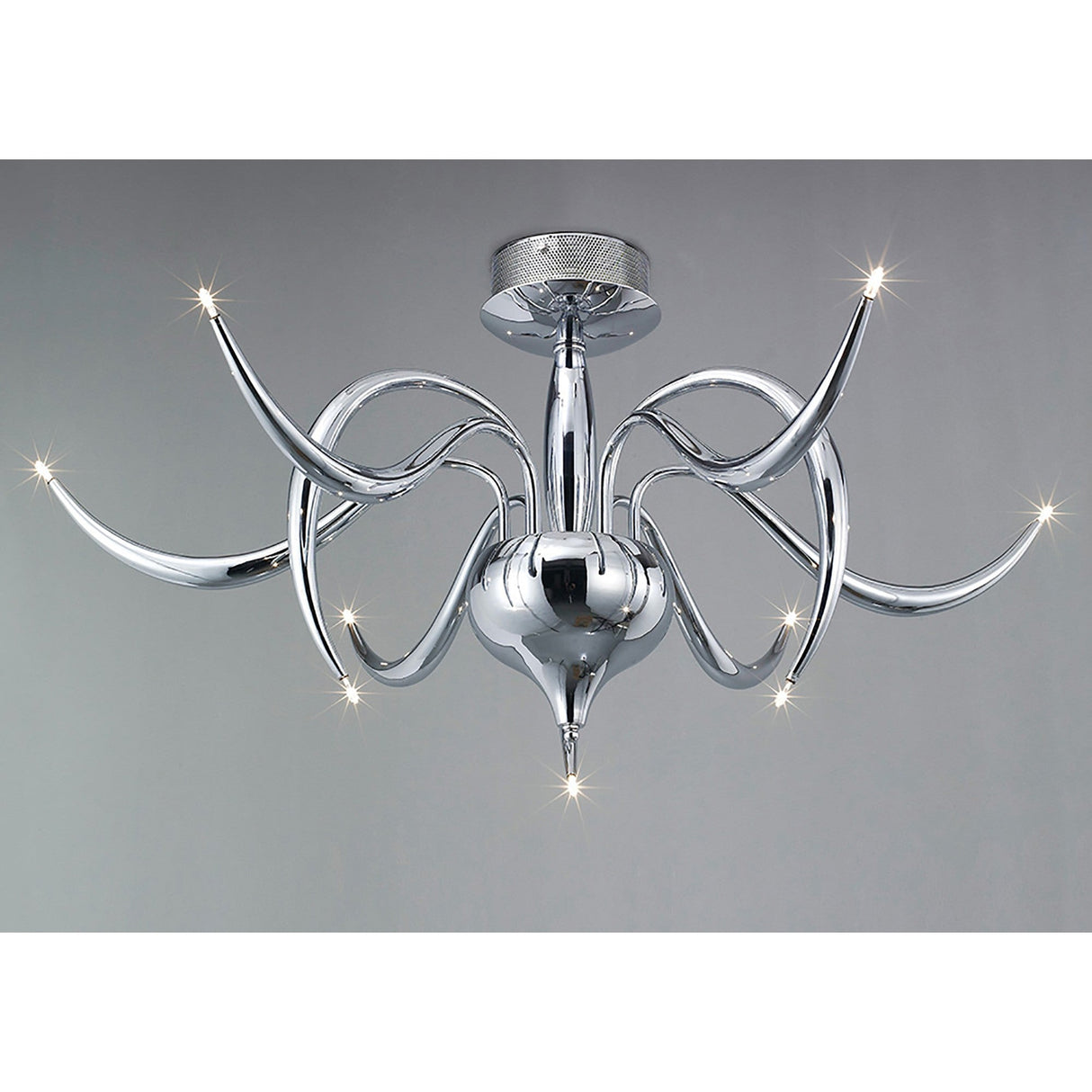 Llamas 9 Light Semi-Flush Ceiling Light - Black