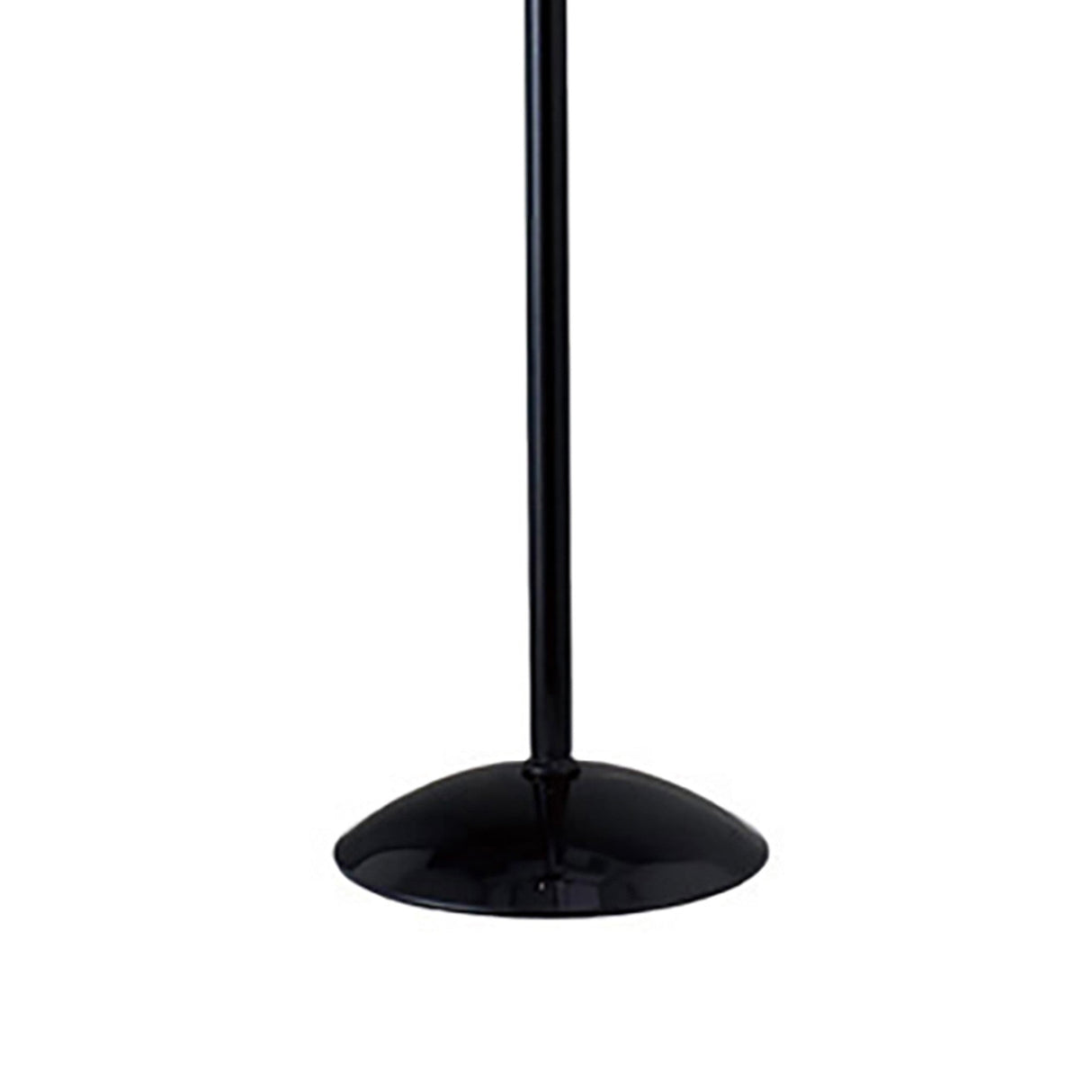 The image shows the base and lower part of the Llamas 6 Light Floor Lamp in black, featuring a glossy, domed round base—an ideal statement fixture for ambient lighting in any space.