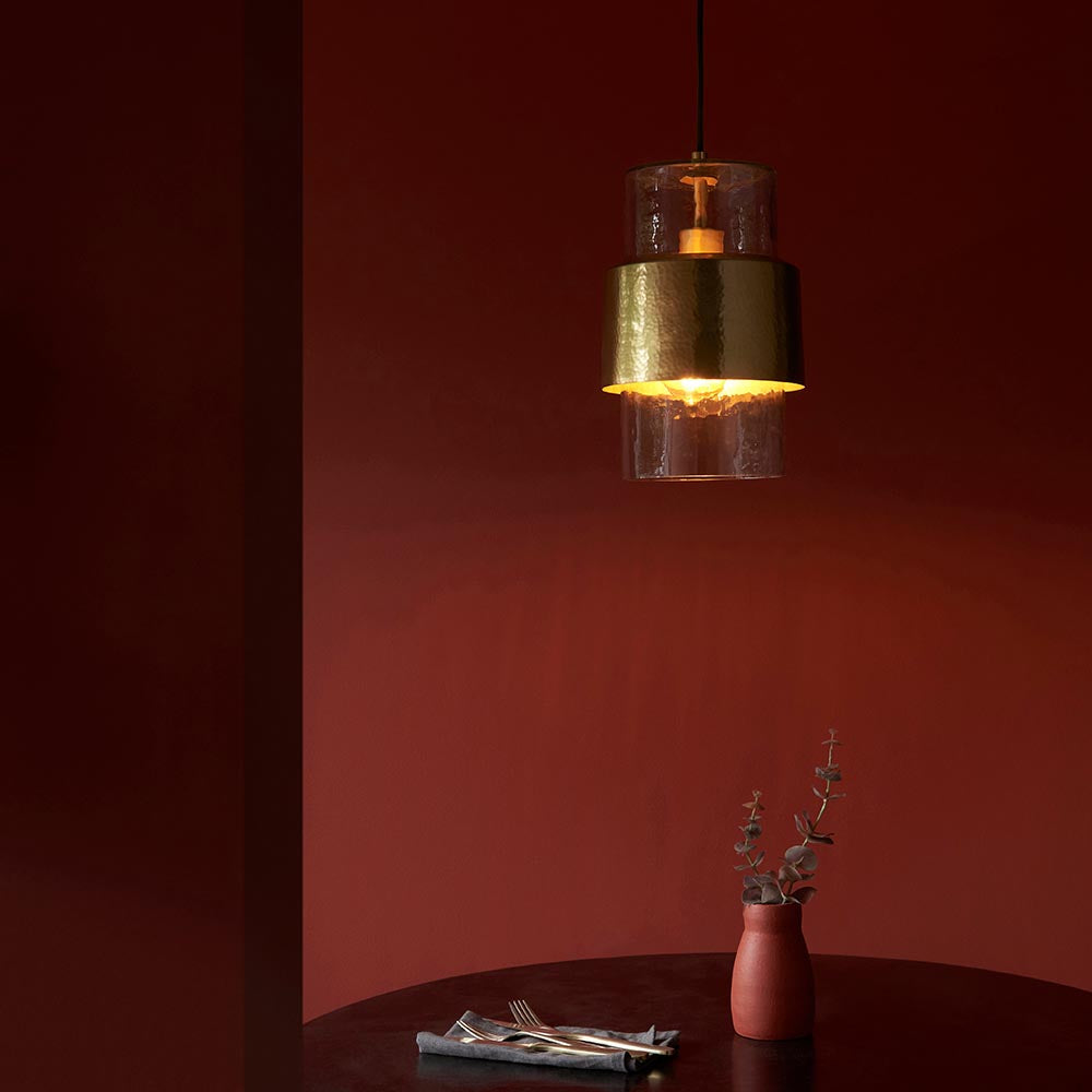 Pyleford Hammered Pendant - Brass