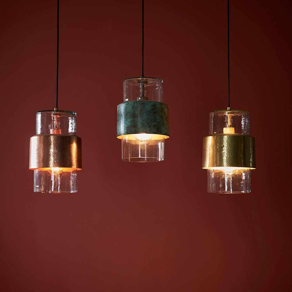 Pyleford Hammered Pendant - Brass