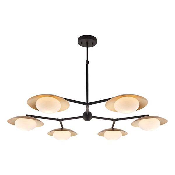 Heronwell XL Dish Pebble Shaped 6 Light Pendant - Gold Bronze