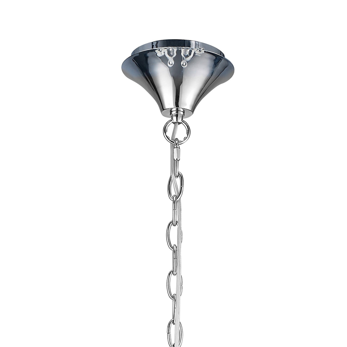 Loewe 2 Tier 9 Light Chandelier - Polished Chrome With White Shades