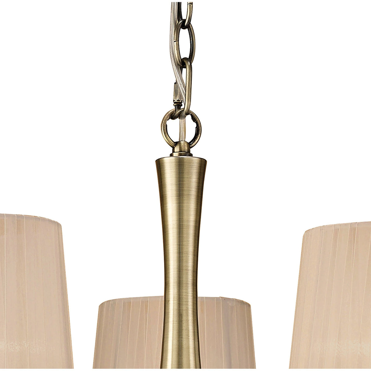 Loewe 66cm 5 Light Chandelier - Antique Brass With Soft Bronze Shades