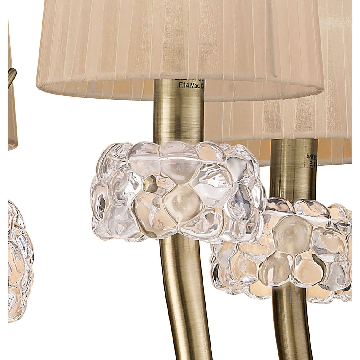 Loewe 66cm 5 Light Chandelier - Antique Brass With Soft Bronze Shades