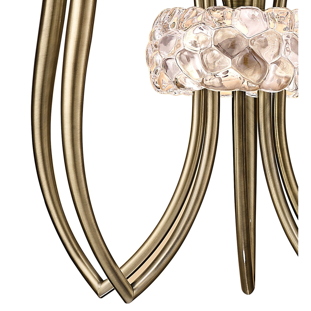 Loewe 50cm 5 Light Chandelier - Antique Brass With Soft Bronze Shades