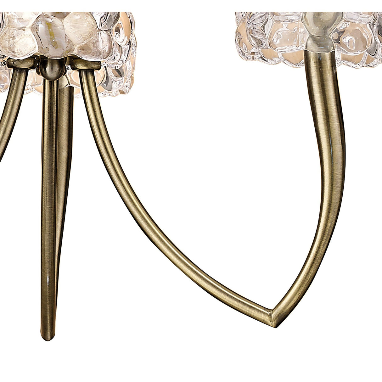 Loewe 50cm 3 Light Chandelier - Antique Brass With Cream Shades
