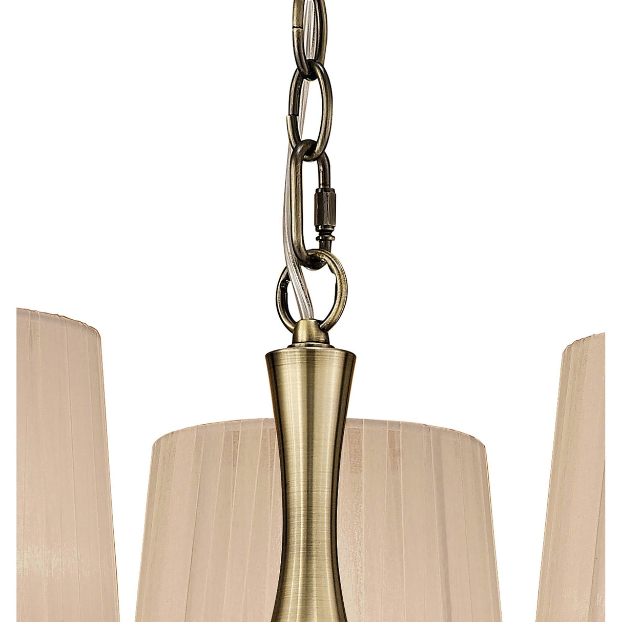 Loewe 50cm 3 Light Chandelier - Antique Brass With Bronze Shades