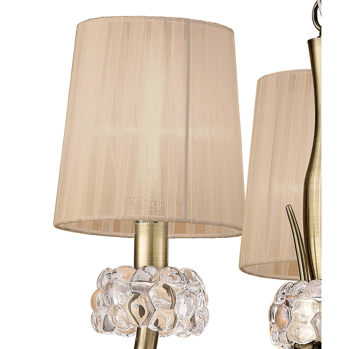 Loewe 50cm 3 Light Chandelier - Antique Brass With Bronze Shades