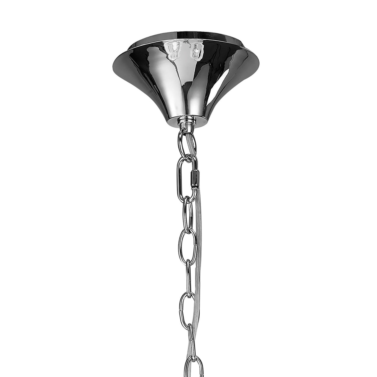 Loewe 3 Light Chandelier - Polished Chrome With White Shades