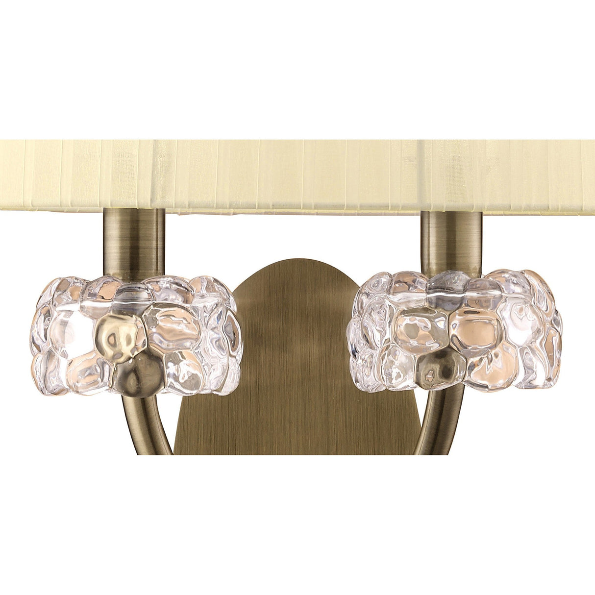 Loewe 2 Light Wall Light With Switch - Brass With Cream Shade