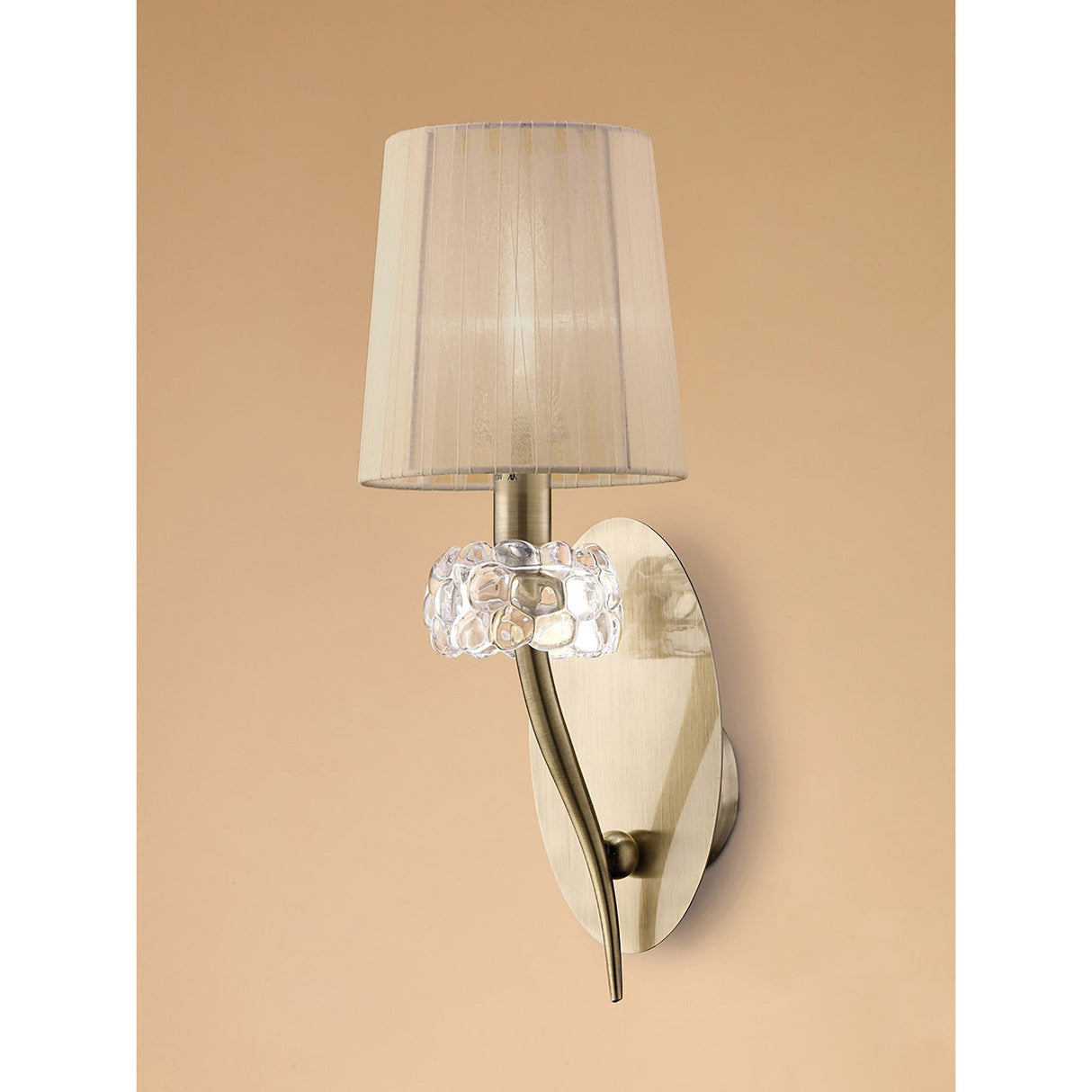 Loewe 1 Light Wall Light - Brass With Soft Bronze Shade