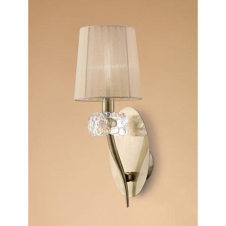 Loewe 1 Light Wall Light - Brass With Soft Bronze Shade