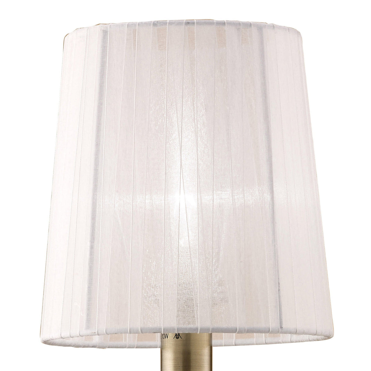 Loewe 1 Light Wall Light With Switch - Brass With White Shade