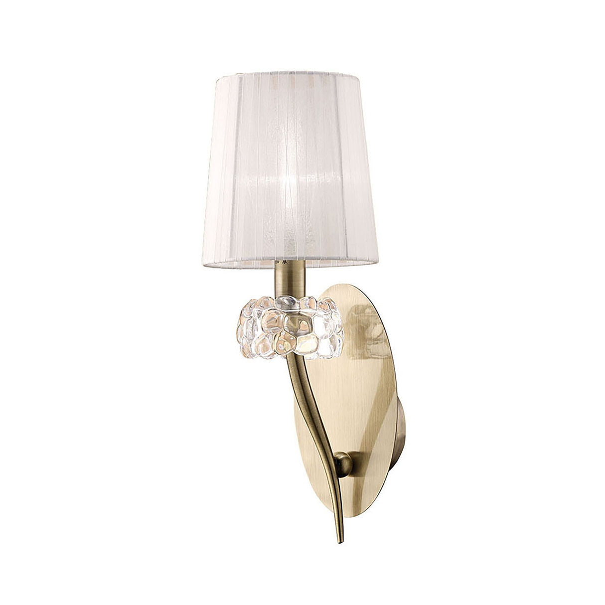 Loewe 1 Light Wall Light - Brass With White Shade