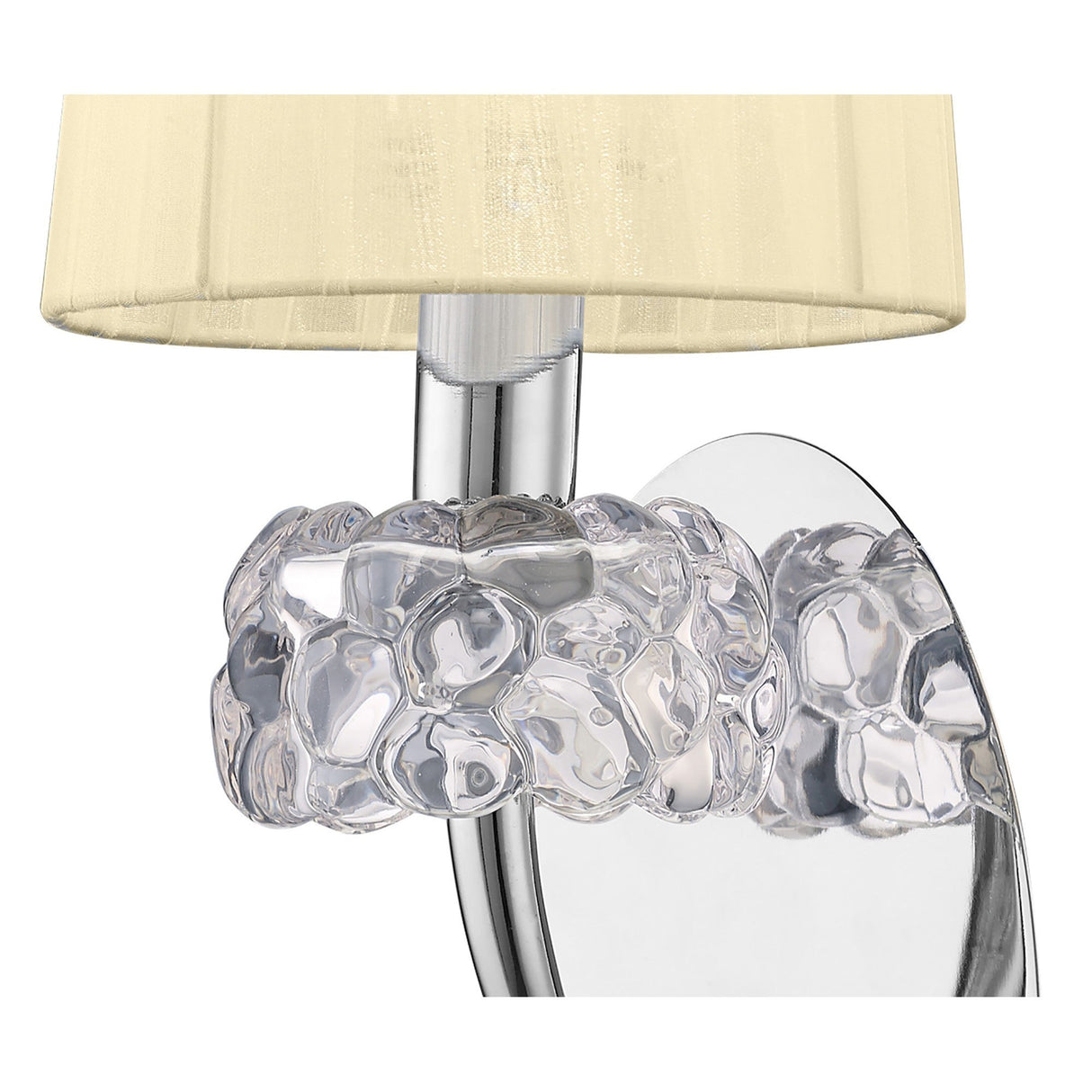 Loewe 1 Light Wall Light With Switch - Chrome With Cream Shade