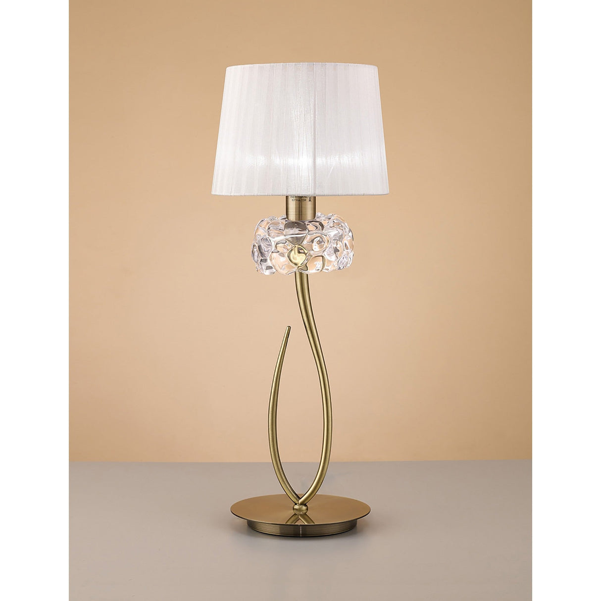 Loewe Large 1 Light Table Lamp - Brass With White Shade