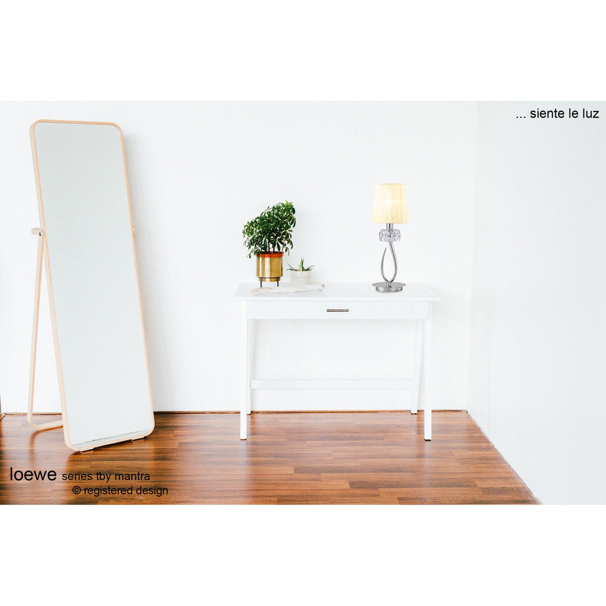 Loewe Large 1 Light Table Lamp - Chrome With White Shade