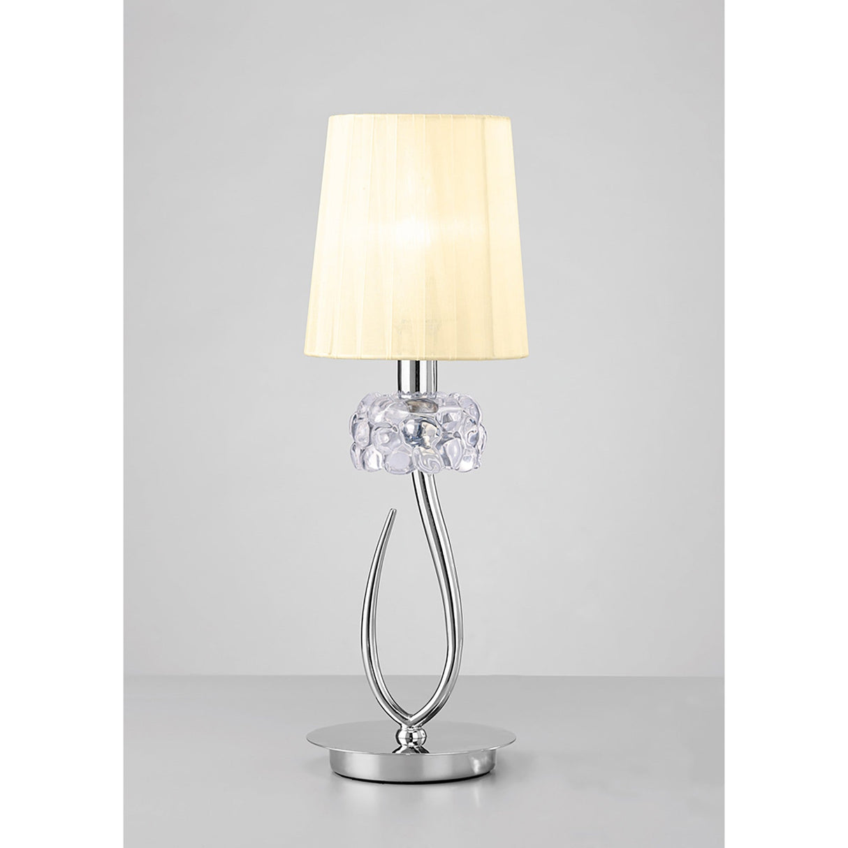 Loewe Small 1 Light Table Lamp - Chrome With Cream Shade