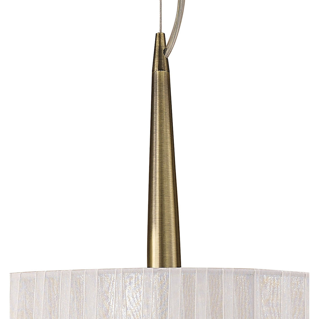 Loewe 3 Light Pendant Light – Antique Brass With White Shade