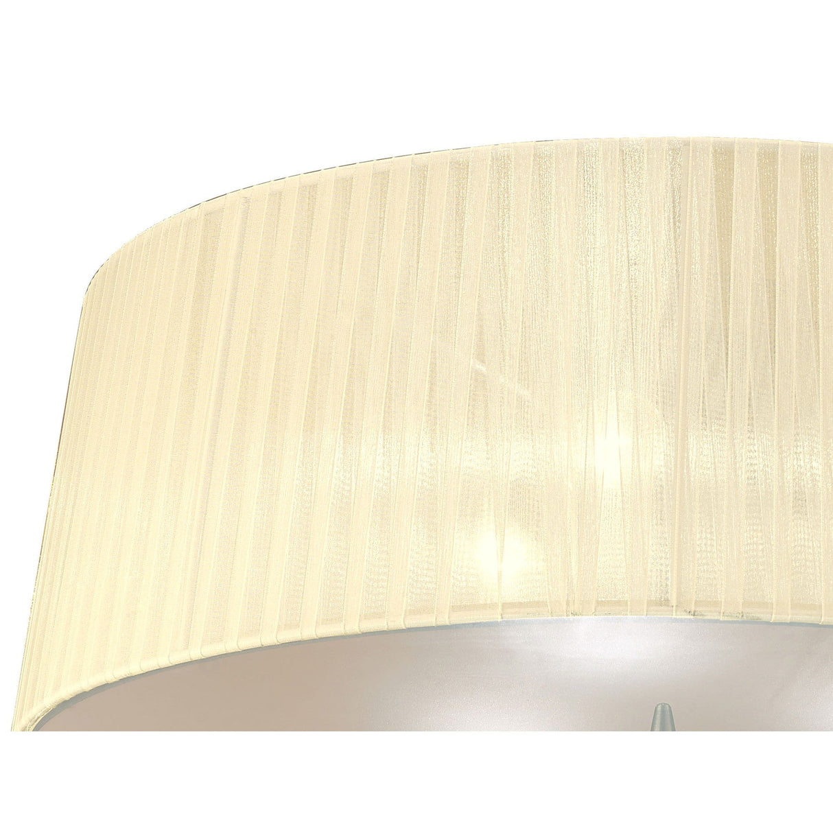 Loewe 3 Light Flush Ceiling Light - Antique Brass With Cream Shade