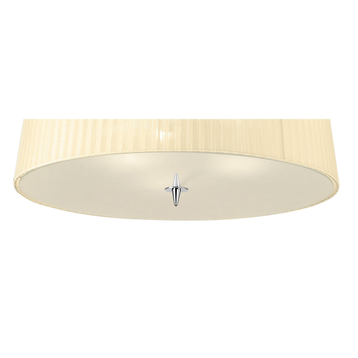 Loewe 3 Light Flush Ceiling Light - Polished Chrome With Cream Shade