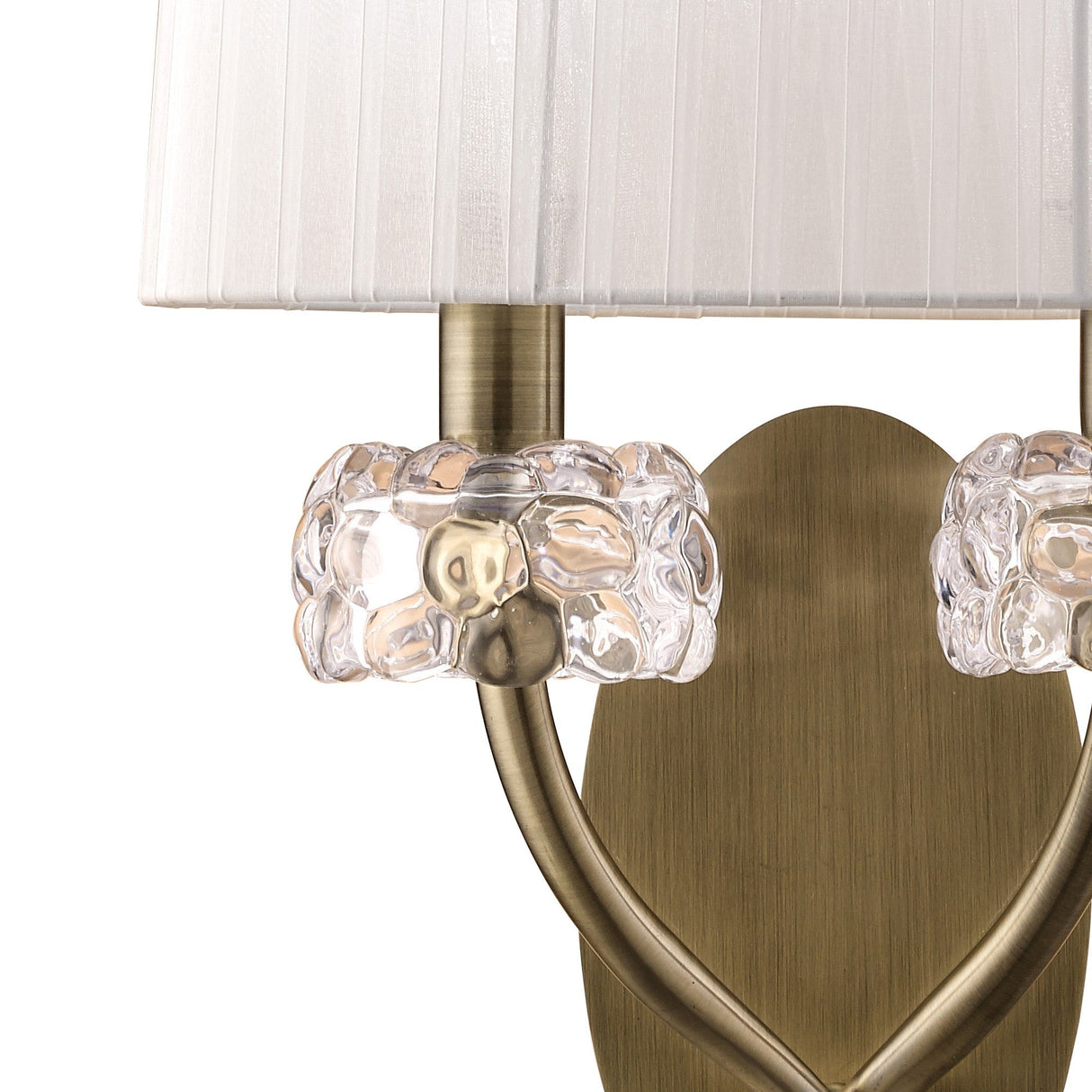 Loewe 2 Light Wall Light - Brass With White Shade