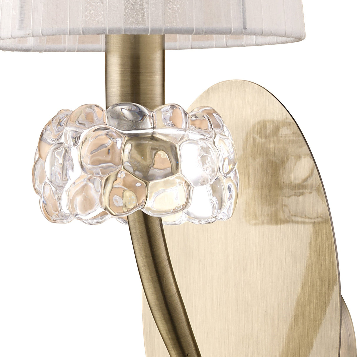 Loewe 1 Light Wall Light - Brass With White Shade