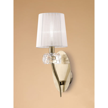 Loewe 1 Light Wall Light - Brass With White Shade