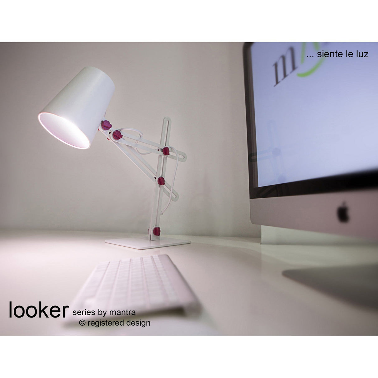Looker 1 Light Table Lamp - Matt White/Purple