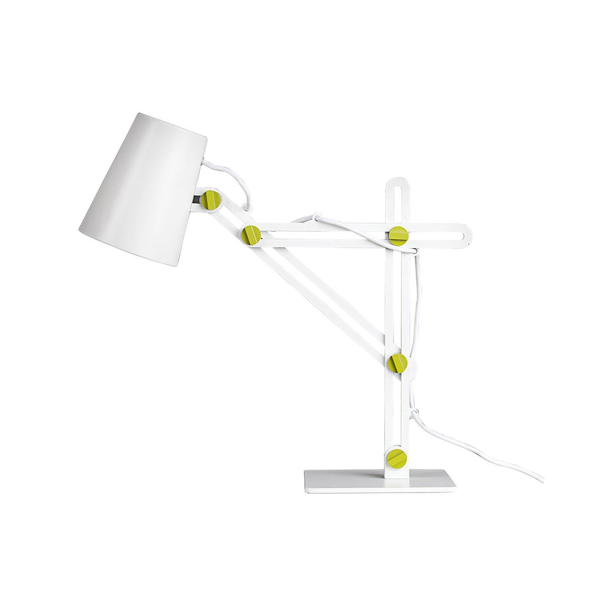 Looker 1 Light Table Lamp - Matt White/Green