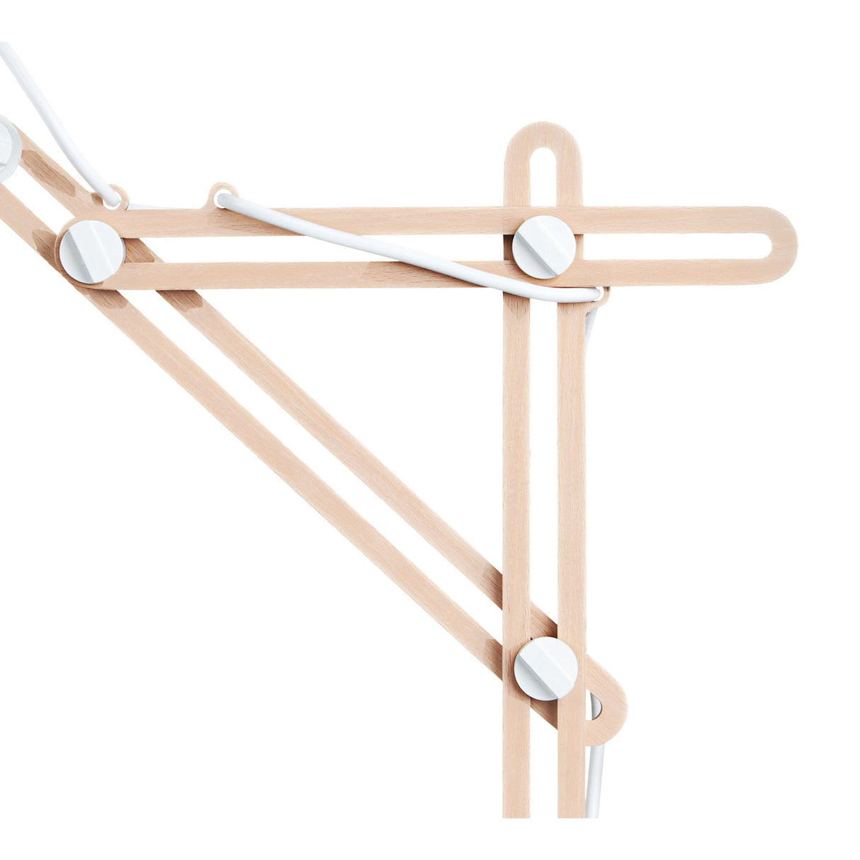 Looker 1 Light Table Lamp - Matt White/Beech