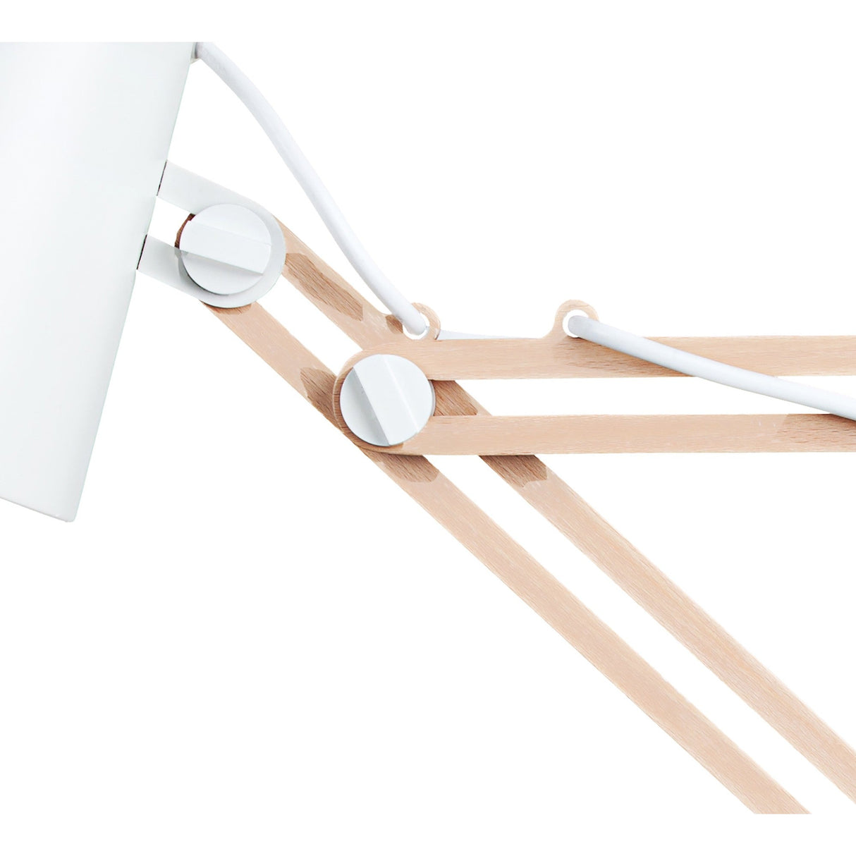 Looker 1 Light Table Lamp - Matt White/Beech