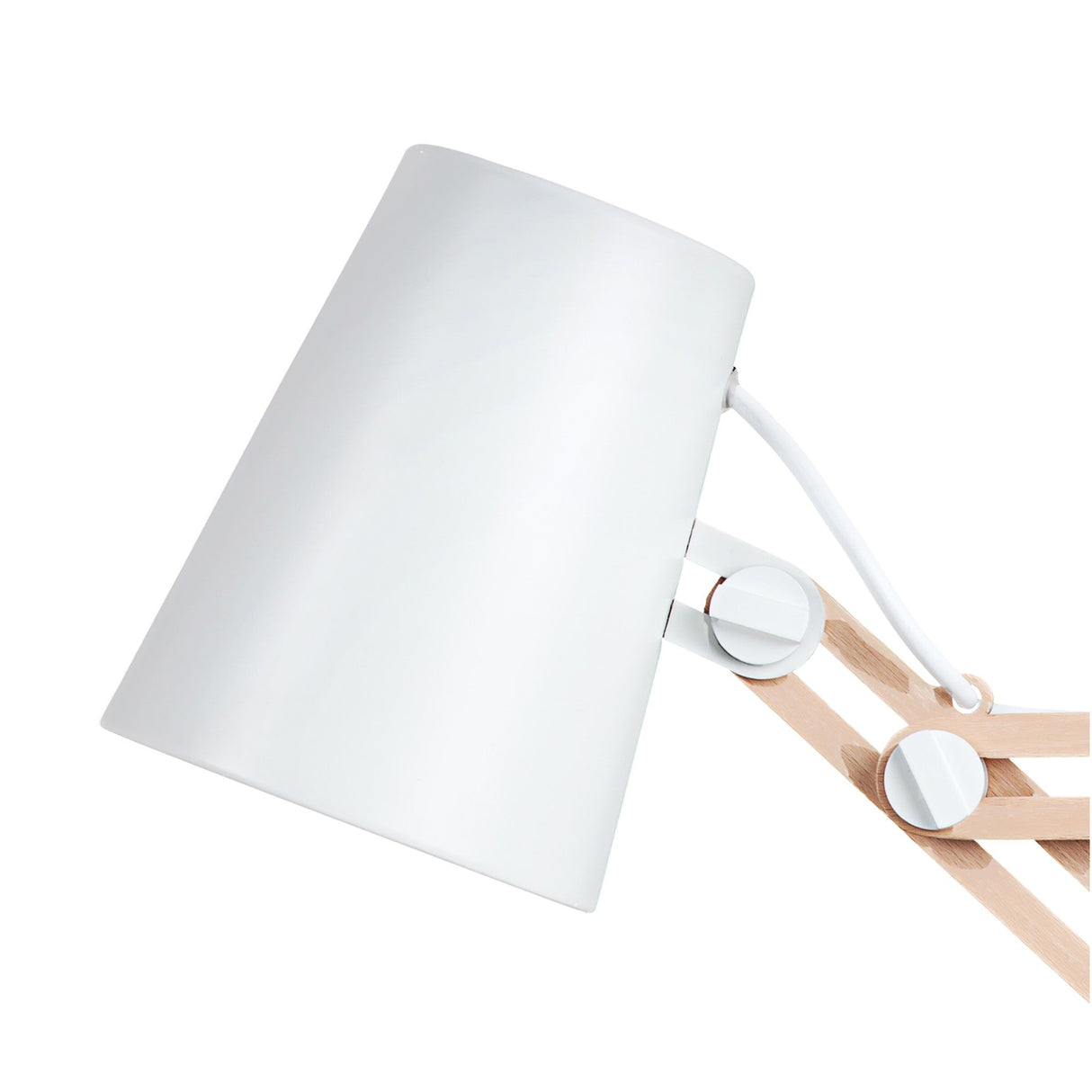 Looker 1 Light Table Lamp - Matt White/Beech