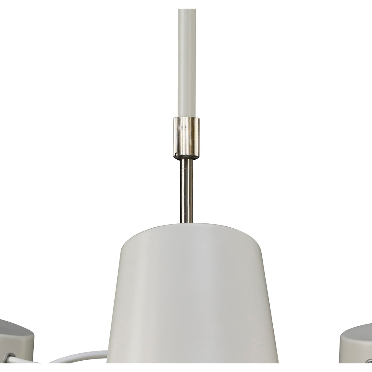 Looker 78cm 5 Light Chandelier - Matt White & Beech