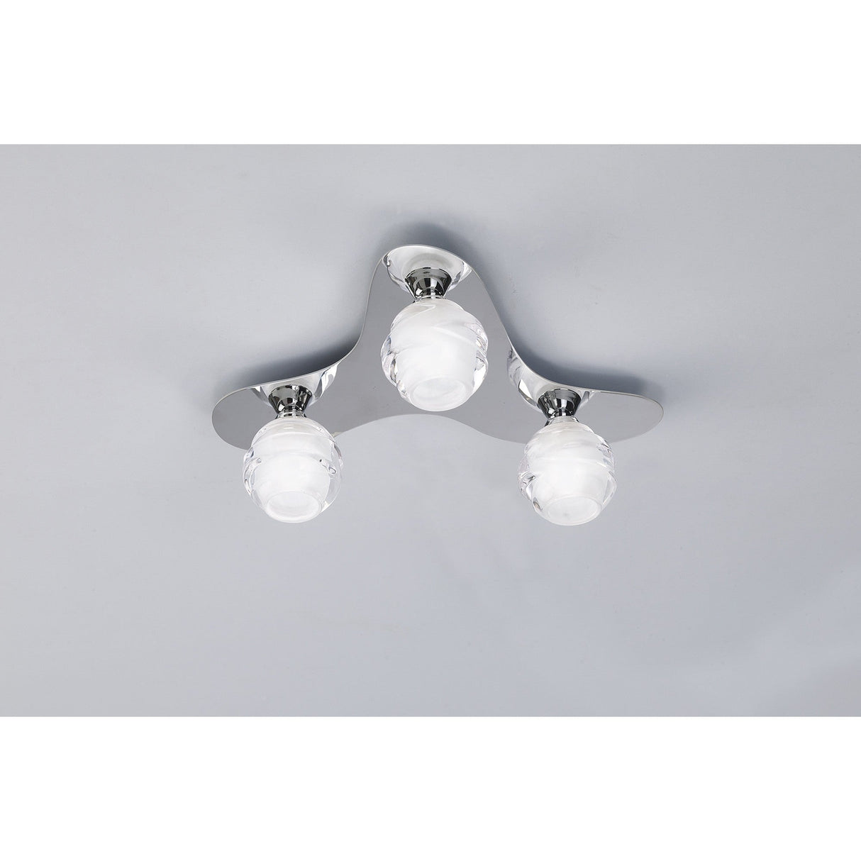 Loop 3 Light Flush Ceiling Light - Polished Chrome