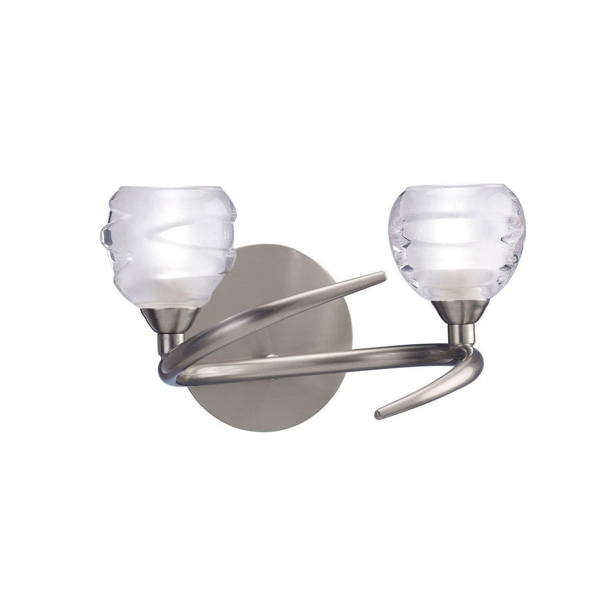 Loop 2 Light Wall Light - Satin Nickel
