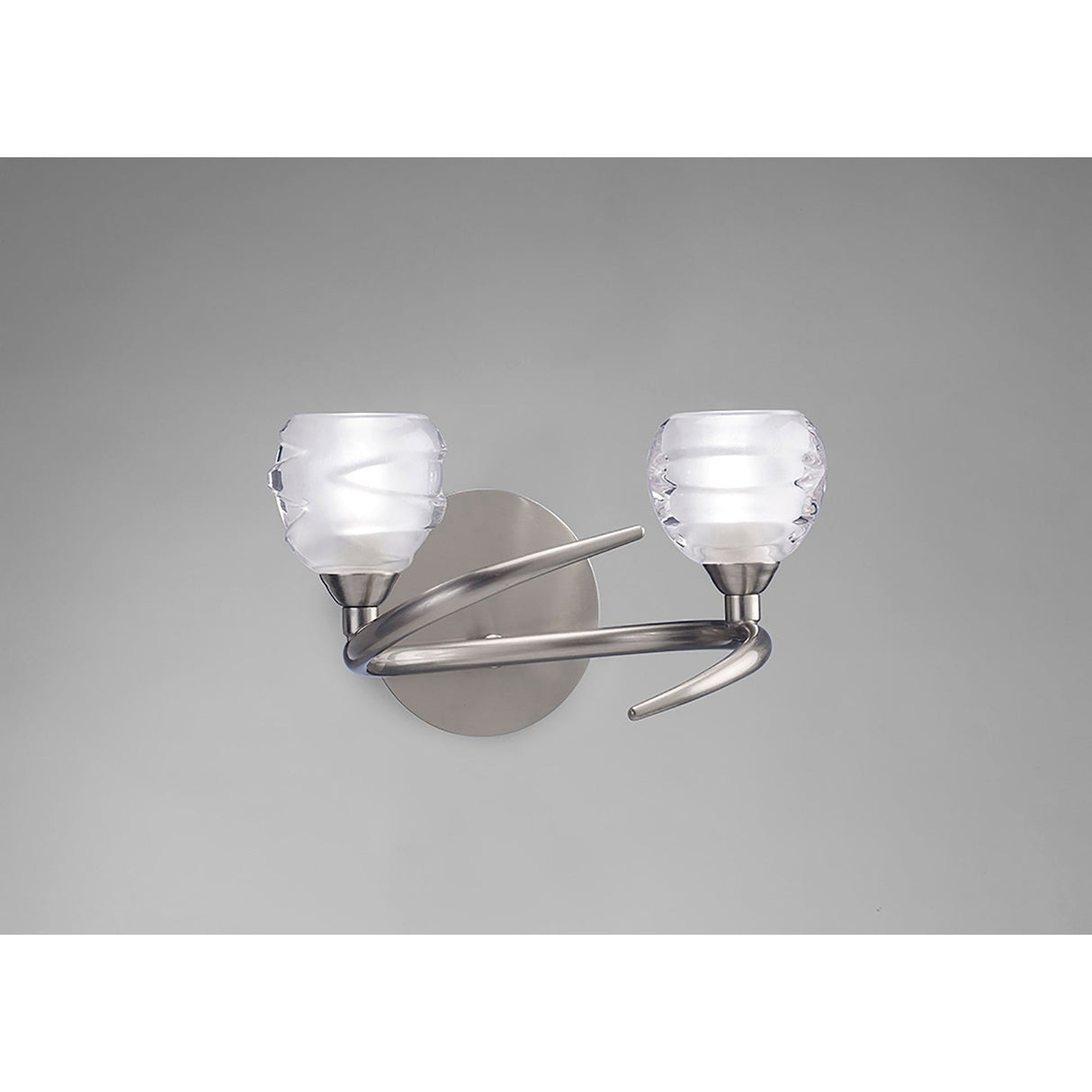 Loop 2 Light Wall Light - Satin Nickel