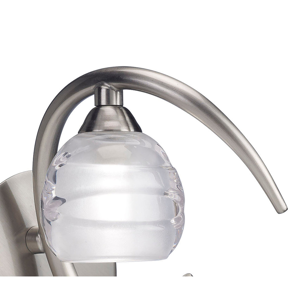 Loop 1 Light Wall Light With Switch - Satin Nickel