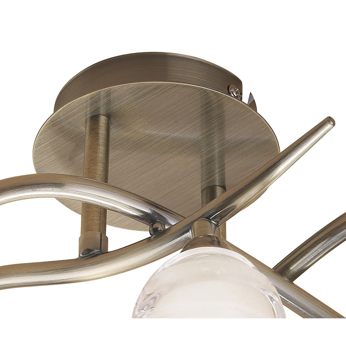 Loop 3 Light Flush Ceiling Light - Antique Brass
