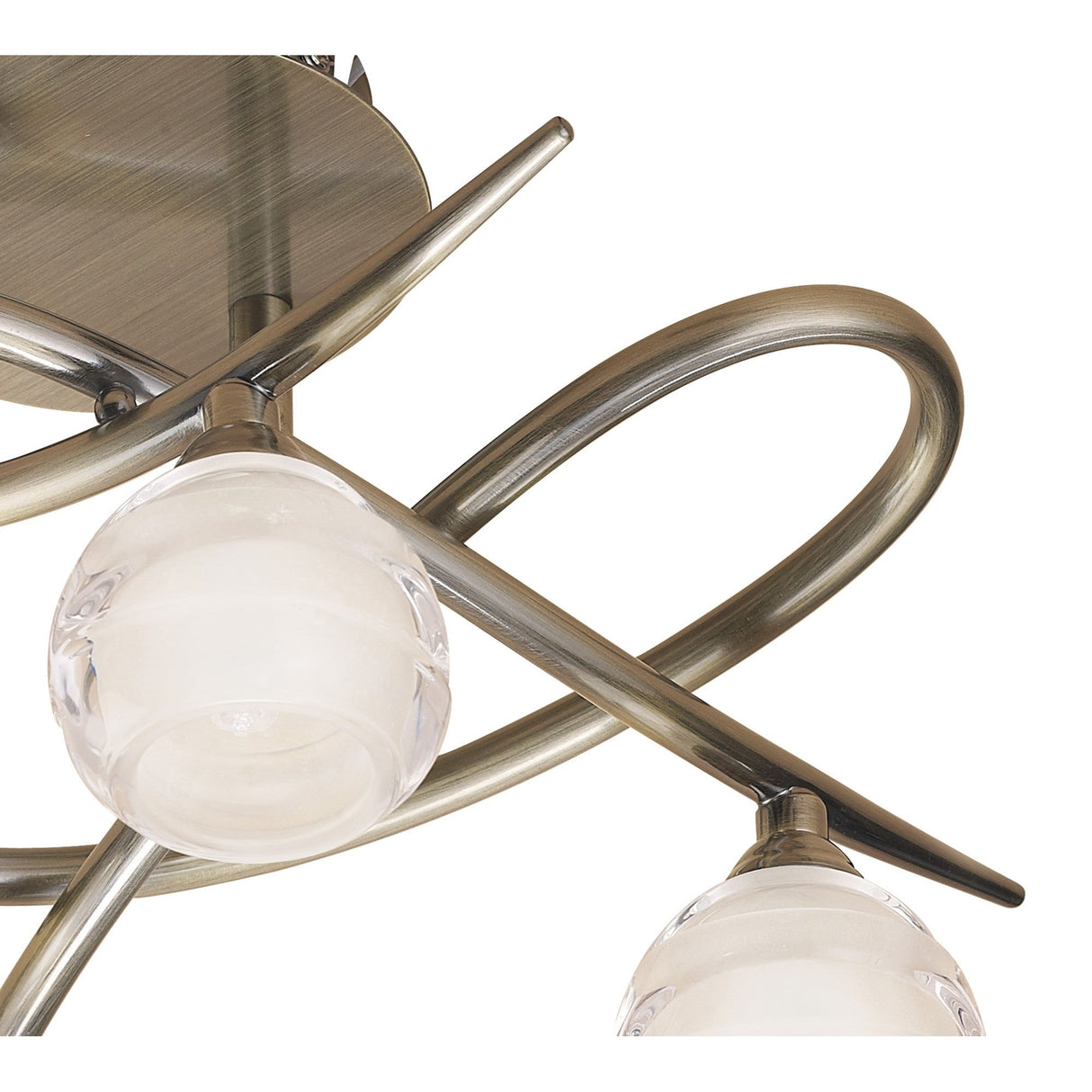 Loop 3 Light Flush Ceiling Light - Antique Brass