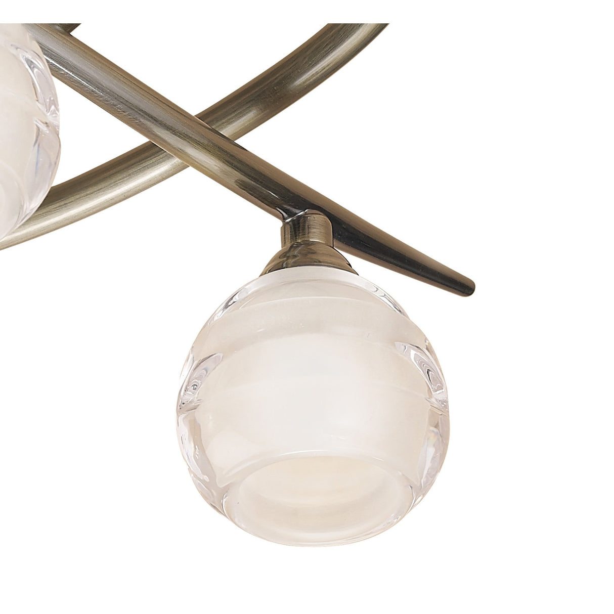 Loop 3 Light Flush Ceiling Light - Antique Brass