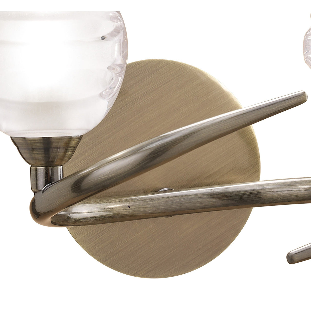 Loop 2 Light Wall Light With Switch - Antique Brass