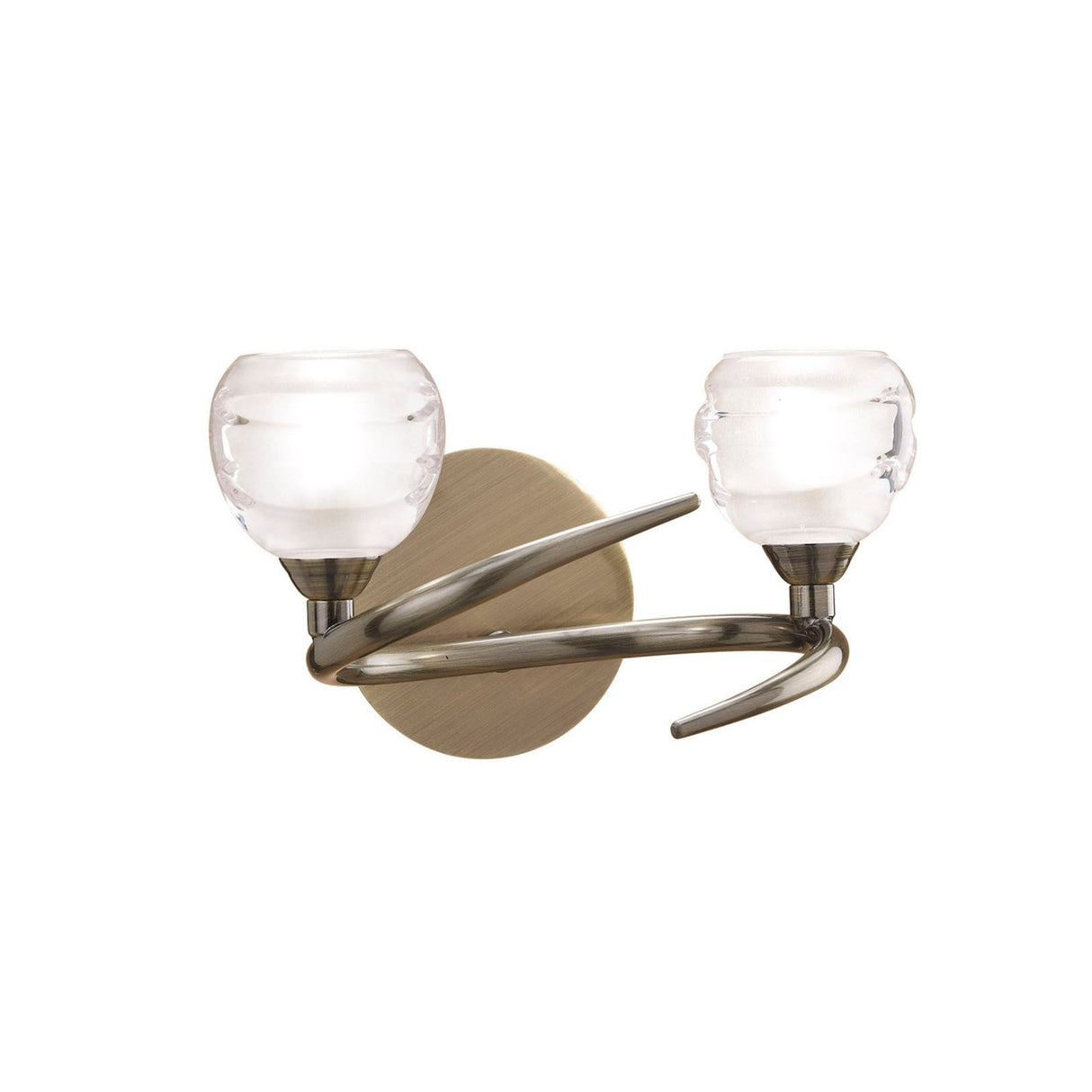Loop 2 Light Wall Light - Antique Brass